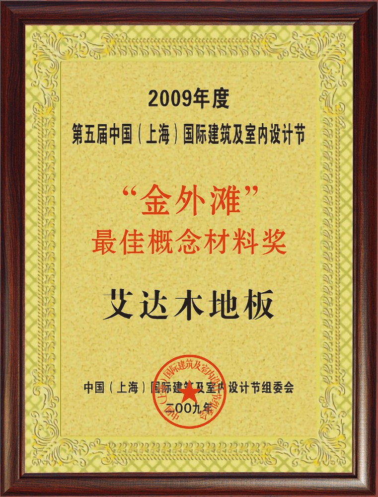 /2009年“金外滩”最佳概念材料奖